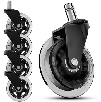 Set of 5 Office Chair Rubber Wheels Swivel Casters