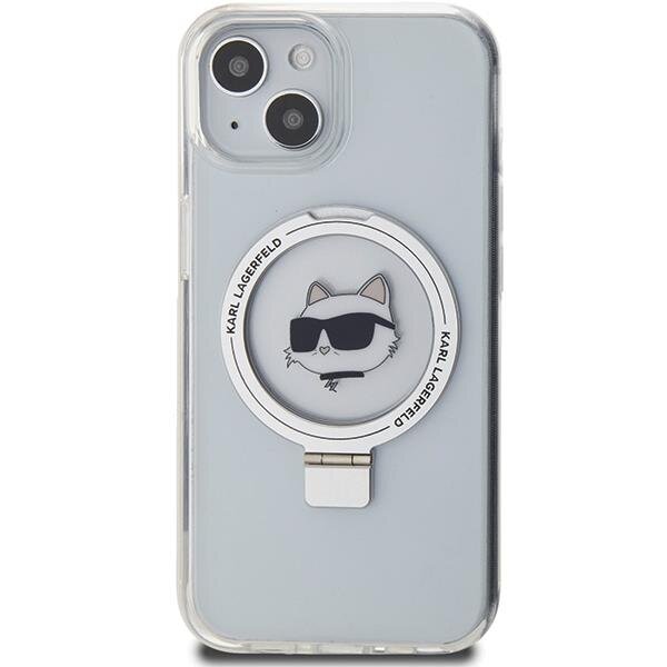 Apple iPhone 15 6.1" Karl Lagerfeld Ring Stand Choupette Head MagSafe Case Cover (KLHMP15SHMRSCHH), White (1)