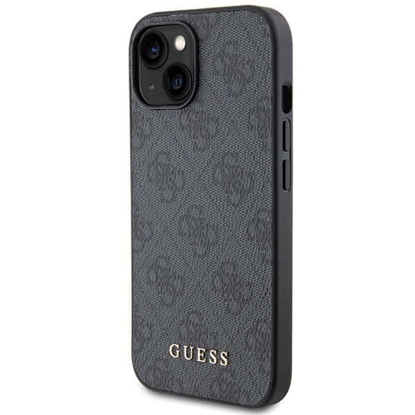Apple iPhone 15 6.1'' Guess 4G Metal Gold Logo Case Cover, Grey (0)