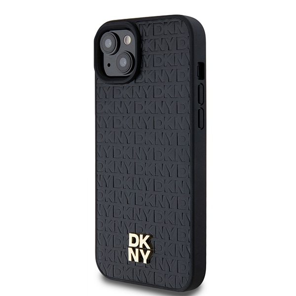 Apple iPhone 15 6.1'' DKNY Leather Pattern Metal Logo MagSafe Case Cover, Black (0)