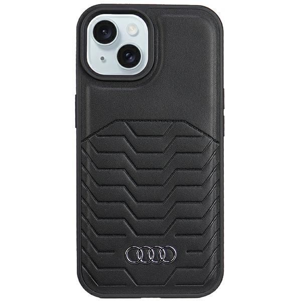 Apple iPhone 15 Plus 6.7'' Audi Synthetic Leather MagSafe Case Cover, Black