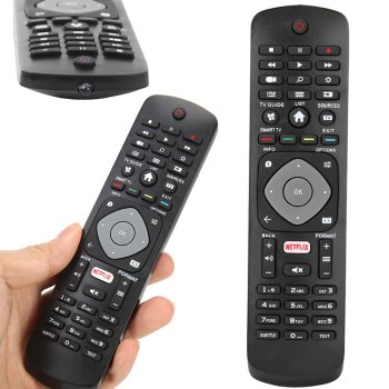 Universal Remote Control for Philips Smart TV 4K UHD, black