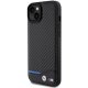 BMW Leather Carbon case for iPhone 15 Plus - black