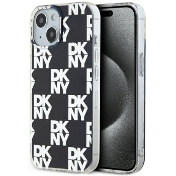 Apple iPhone 15 Plus 6.7'' DKNY IML Checkered Mono Pattern Case Cover, Black
