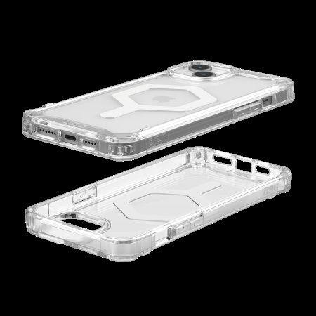 Apple iPhone 15 Plus 6.7'' UAG Plyo MagSafe Hard Case Cover, Transparent and White (1)
