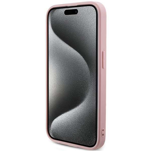 Guess Saffiano Iridescent Script case for iPhone 15 Pro - pink (3)
