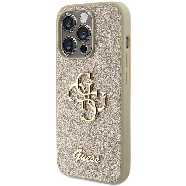 Apple iPhone 15 Pro 6.1'' Glitter Script Big 4G Case Cover, Gold (0)
