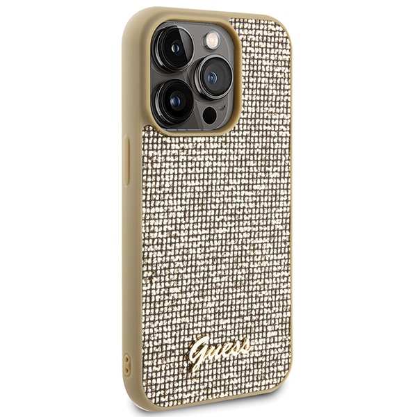 Apple iPhone 15 Pro 6.1'' Guess Disco Metal Script Case Cover, Gold (2)