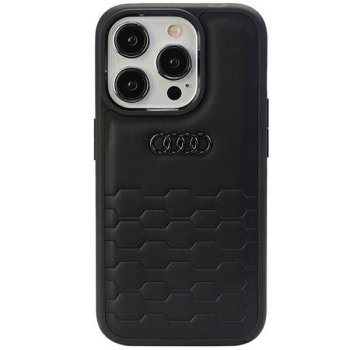 Apple iPhone 15 Pro 6.1'' Audi GT Synthetic Leather Case Cover, Black