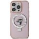 Apple iPhone 15 Pro Max 6.7\" Karl Lagerfeld Ring Stand Karl&Choupette MagSafe Case Cover (KLHMP15XHMRSKCP), Pink