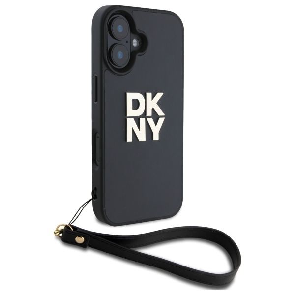 DKNY DKHCP16SPBSWSK iPhone 16 6.1" black/black hardcase Wrist Strap Stock Logo (1)