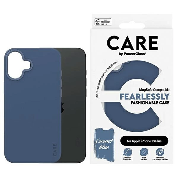 Apple iPhone 16 Plus 6.7'' CARE by PanzerGlass Fashion MagSafe Case Cover, Blue