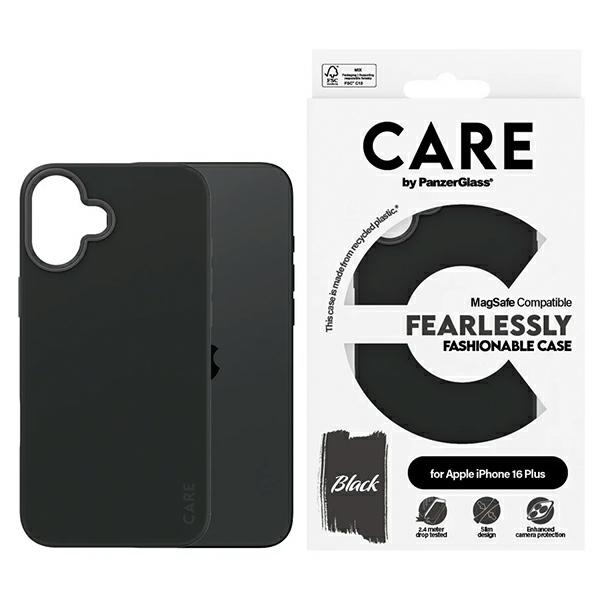 Apple iPhone 16 Plus 6.7'' CARE by PanzerGlass Fashion MagSafe Case Cover, Black