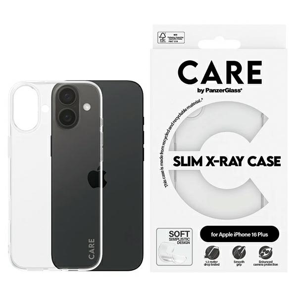Apple iPhone 16 Plus 6.7'' CARE by PanzerGlass X-Ray Soft Basic Case Cover, Transparent
