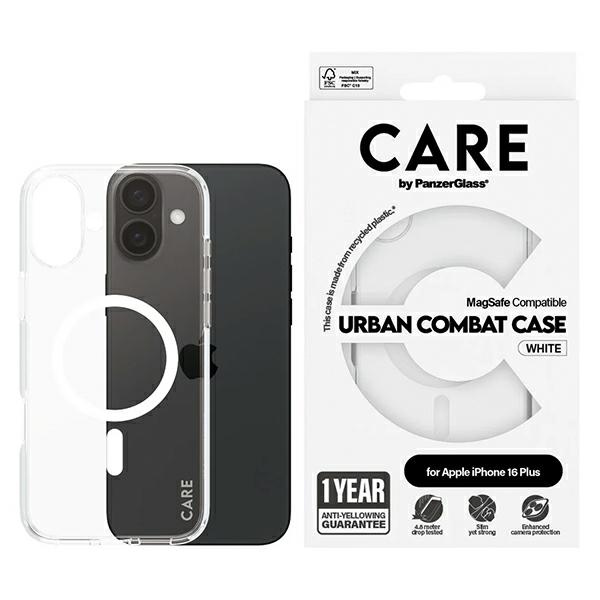 Apple iPhone 16 Plus 6.7'' CARE by PanzerGlass Flagship MagSafe Case Cover, White