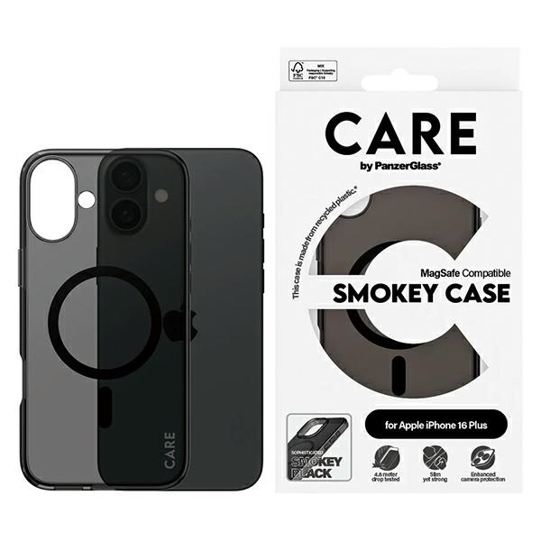 Apple iPhone 16 Plus 6.7'' CARE by PanzerGlass Flagship MagSafe Case Cover, Smokey