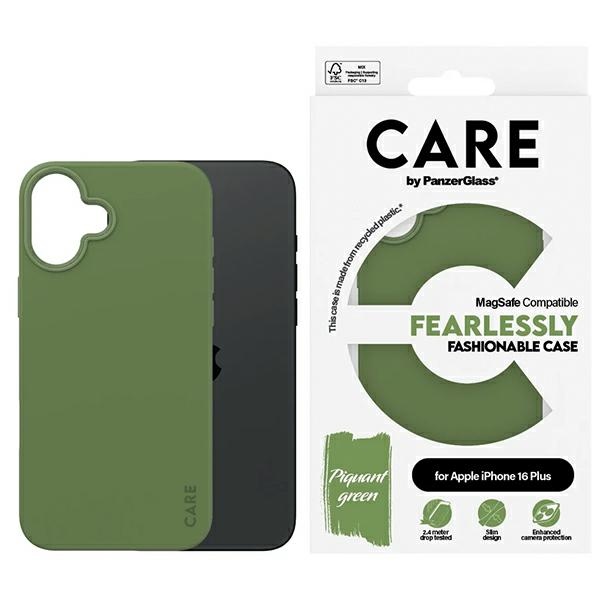 Apple iPhone 16 Plus 6.7'' CARE by PanzerGlass Fashion MagSafe Case Cover, Green