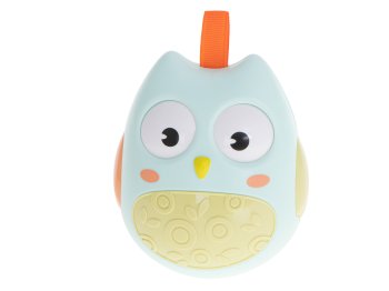 Kid's Educational Sensory Tumbler Toy Roly-poly Rattle "Owl", Light Blue