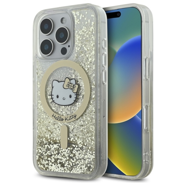 Apple iPhone 16 Pro 6.1'' Hello Kitty HardcaseLiquid Glitter Fever MagSafe Cover Case, White