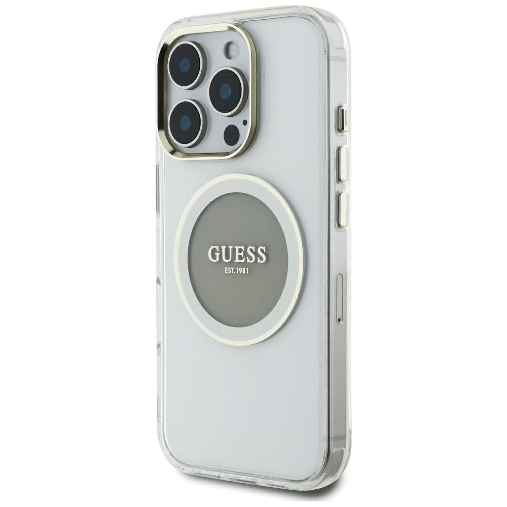 Guess IML Metal Colored Circle Classic Logo MagSafe Phone Case Cover iPhone 16 Pro Max - gray (0)