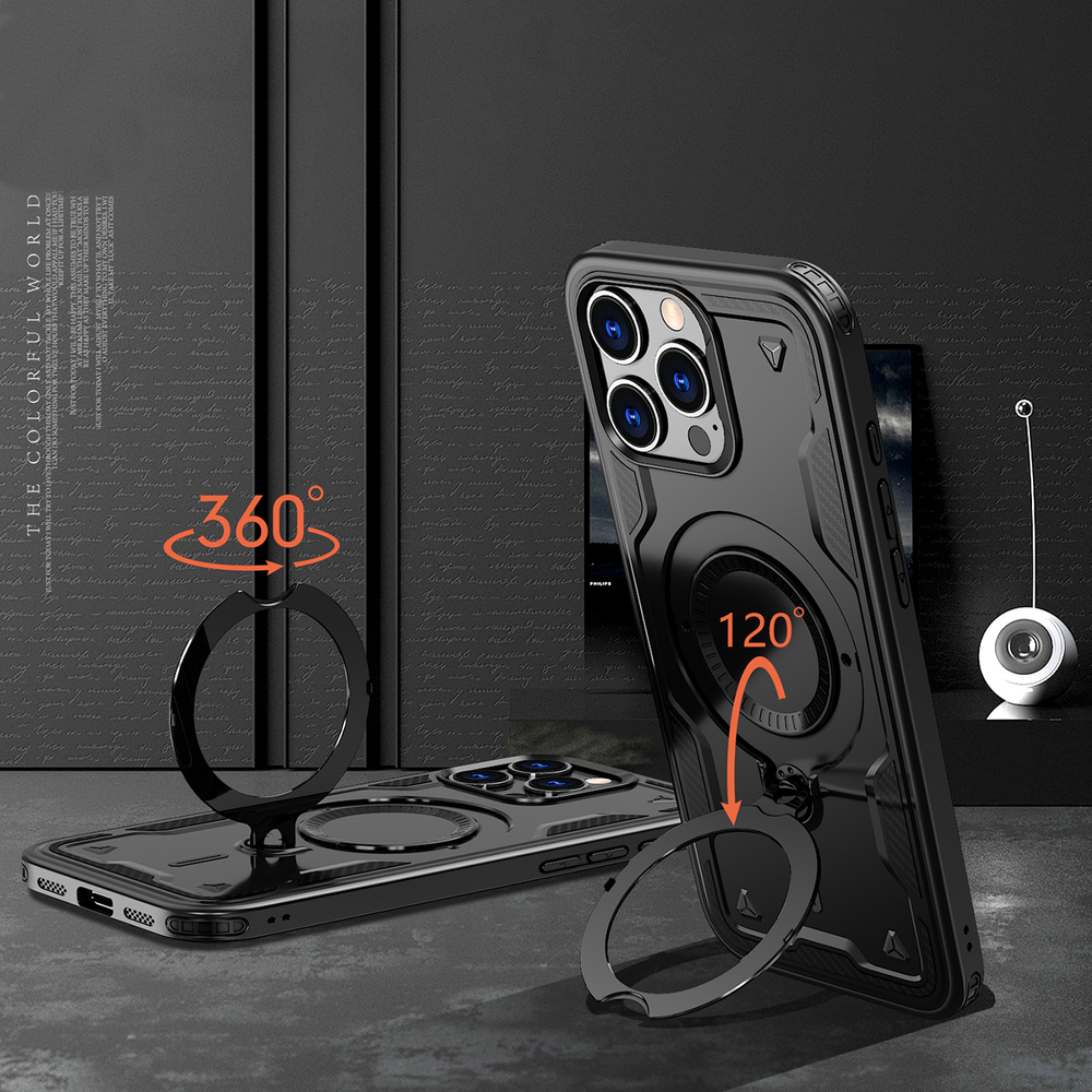 Hybrid Armor Trendy Case with MagSafe iPhone 16 Pro Max - Black (1)