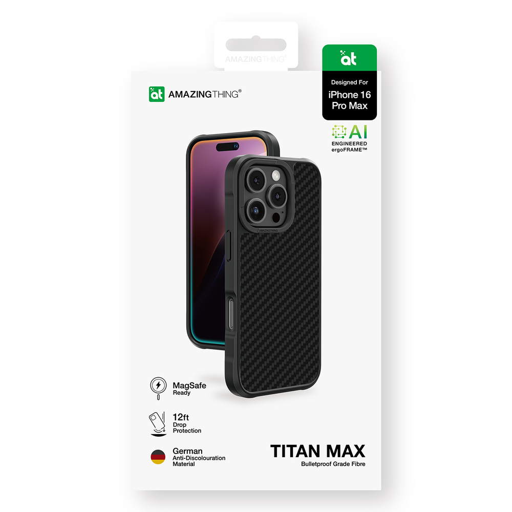 AmazingThing Titan Max Case with 1500D Aramid Fibers iPhone 16 Pro Max - Black (2)