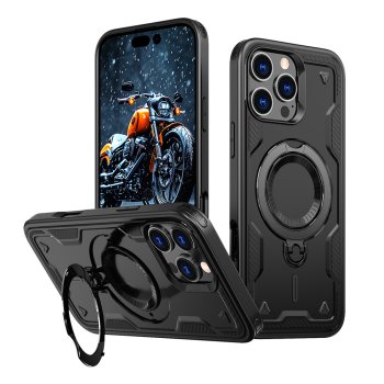 Hybrid Armor Trendy Case with MagSafe iPhone 16 Pro Max - Black