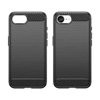 Apple iPhone 16e / 17e / SE (2025) 6.1'' Carbon Fiber TPU Protective Case Cover, Black