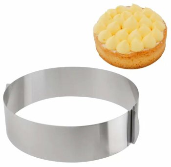 Round Stainless Steel Adjustable Cake Ring Baking Mold, 8 cm