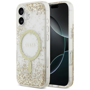 Guess Resin Bottom Glitter MagSafe Phone Case Cover iPhone 17 - gold