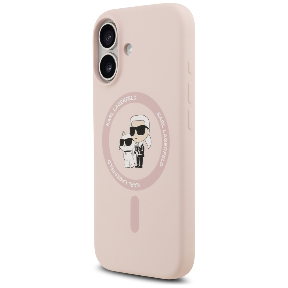 Karl Lagerfeld Silicone Karl&Choupette Ring MagSafe Phone Case Cover iPhone 17 - Pink (0)