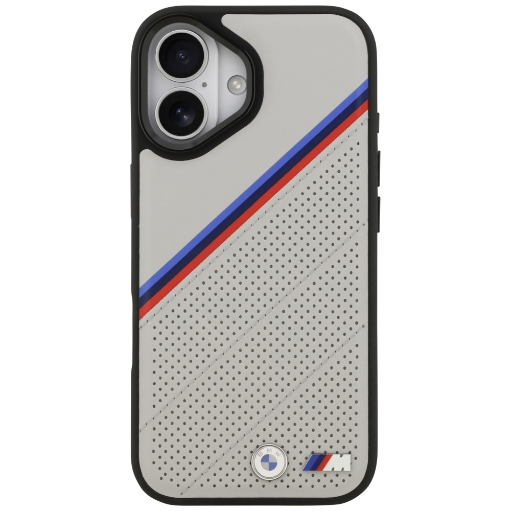BMW M Tricolor Metal Logo MagSafe Phone Case Cover iPhone 17 - Gray (1)