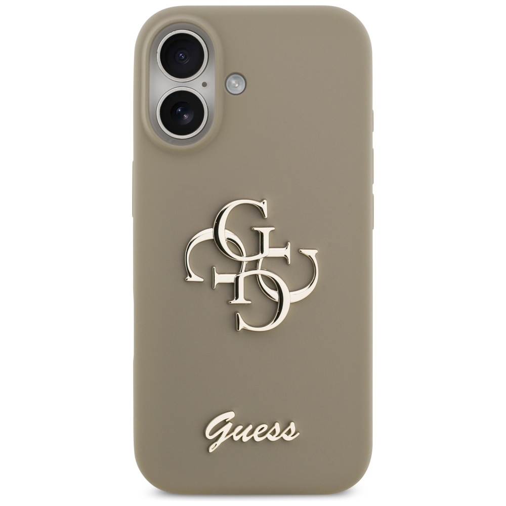 Guess Silicone Big 4G Script Phone Case Cover iPhone 17 - Brown (1)