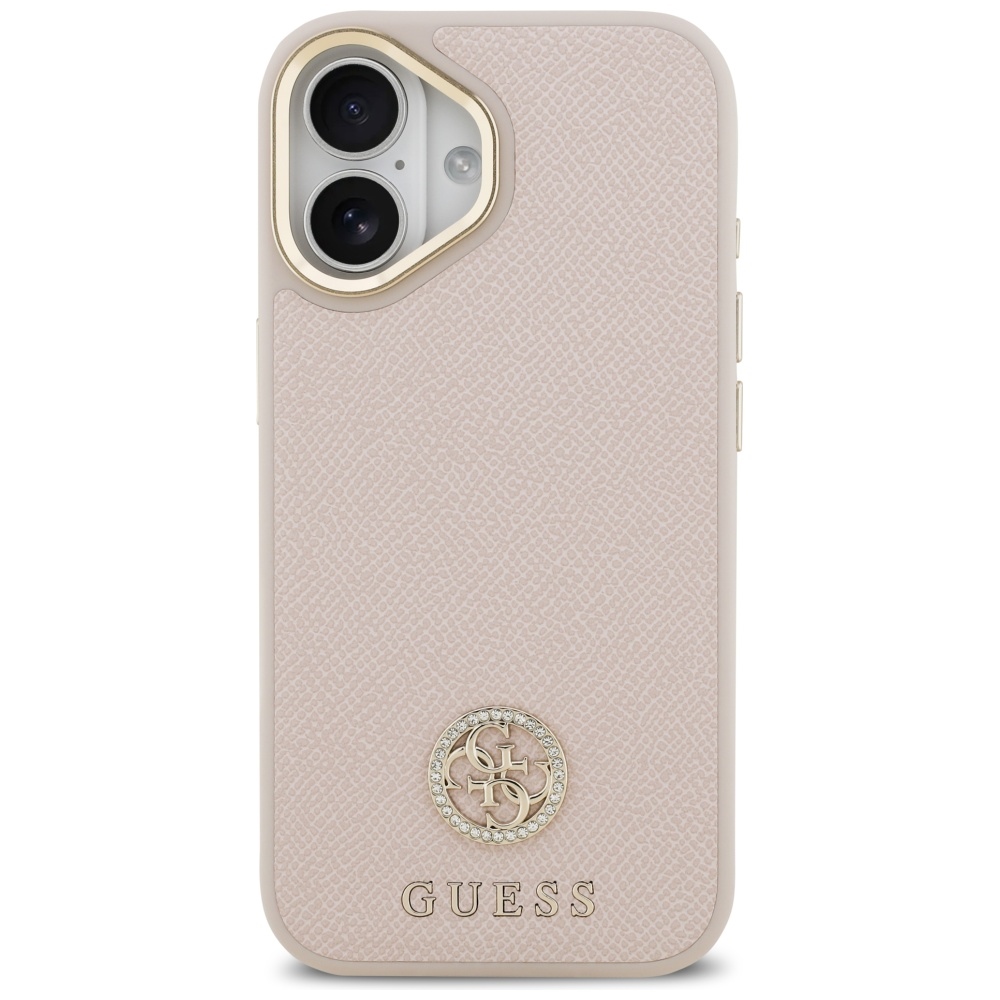 Guess Grained Strass MagSafe Phone Case Cover iPhone 17 - Pink (1)