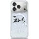 Karl Lagerfeld Liquid Glitter Karl Script Logo MagSafe Phone Case Cover iPhone 17 Pro - Clear
