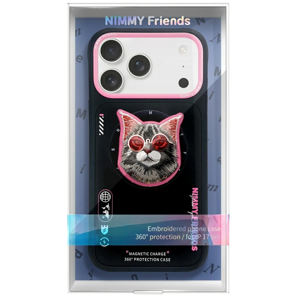 Nimmy Glasses Cool Cat MagSafe Phone Case Cover iPhone 17 Pro - Black and Pink (0)