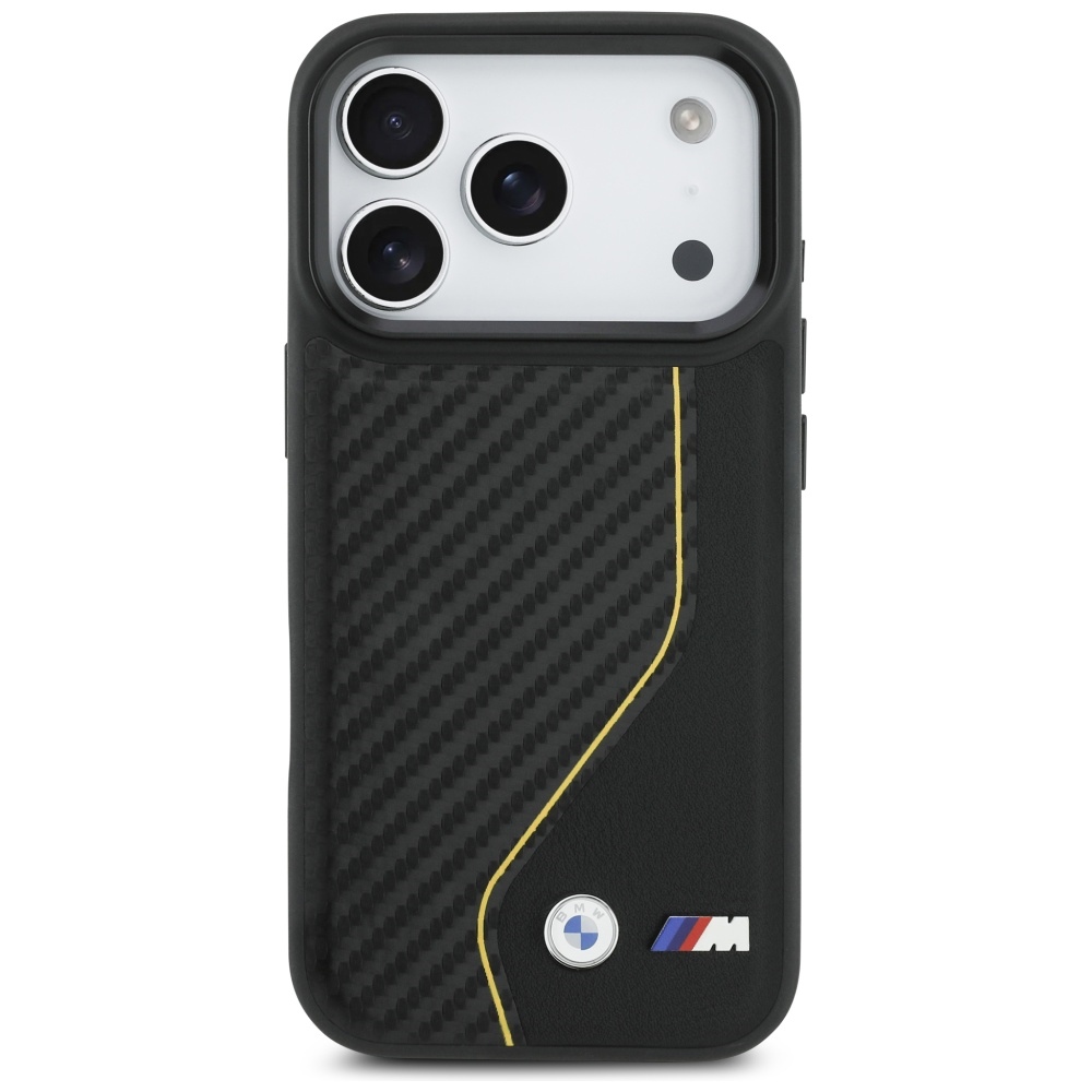 BMW M Carbon Line & Logo MagSafe Phone Case Cover iPhone 17 Pro - Yellow (1)