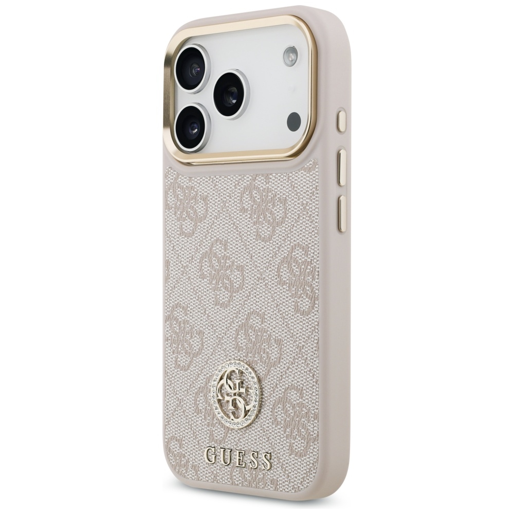 Guess 4G Strass Logo & Big Strap Metal Buttons MagSafe Phone Case Cover iPhone 17 Pro - Pink (0)