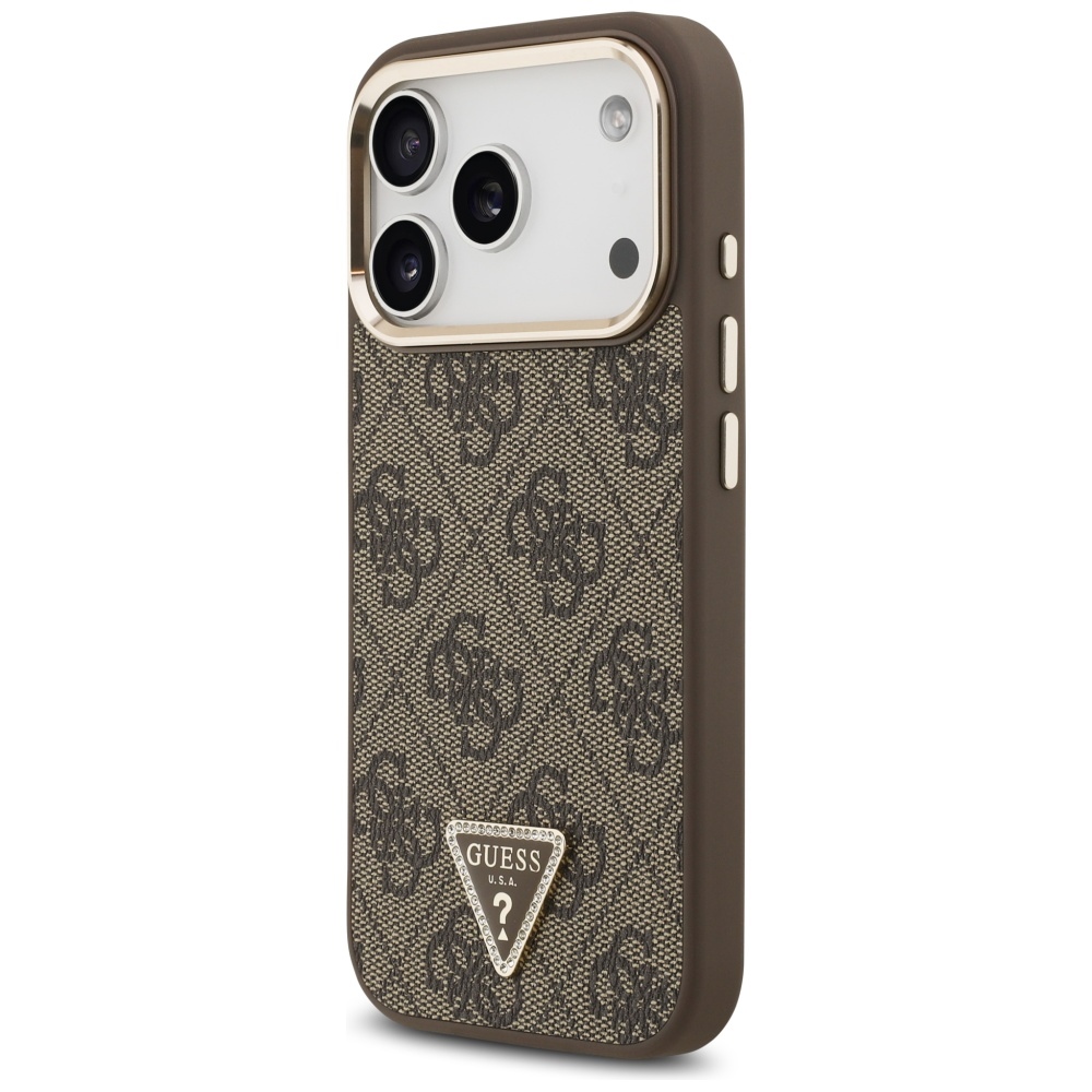 Guess 4G Triangle Logo MagSafe Phone Case Cover iPhone 17 Pro - Brown and Gold (0)