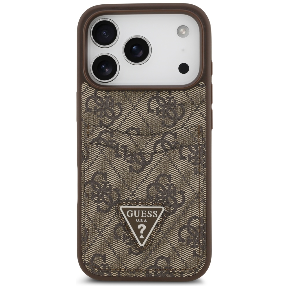 Guess 4G Nauble Card Triangle Phone Case Cover iPhone 17 Pro - Brown (1)