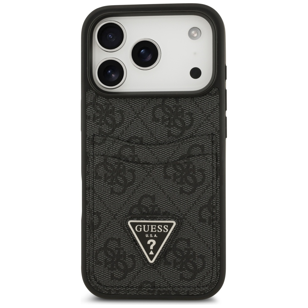 Guess 4G nauble Card Triangle Phone Case Cover iPhone 17 Pro - black (1)