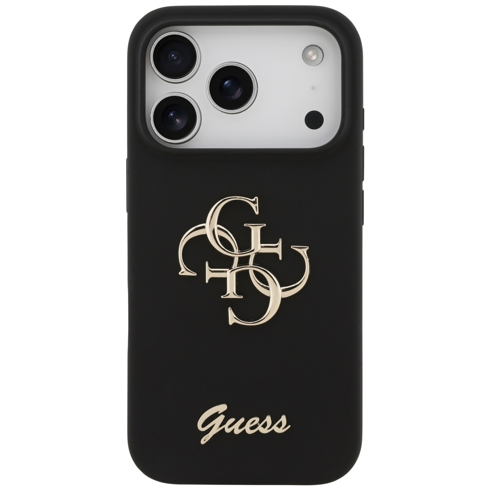 Guess Silicone Big 4G Script Phone Case Cover iPhone 17 Pro - Black (1)