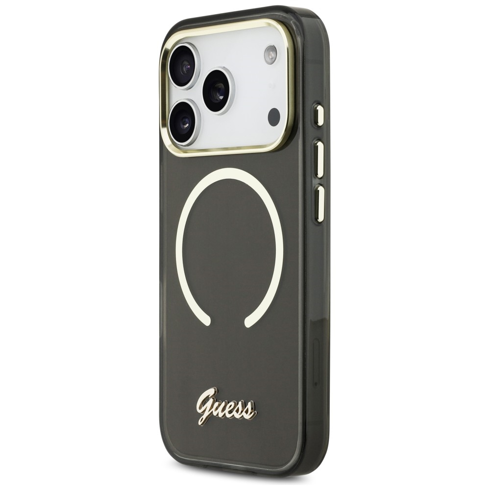 Guess IML Script Metal MagSafe Phone Case Cover iPhone 17 Pro - Black (0)
