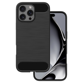 Apple iPhone 17 Pro 6.3'' Carbon Fiber TPU Protective Case Cover, Black