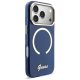 Guess IML Script Metal MagSafe Phone Case Cover iPhone 17 Pro Max - Blue
