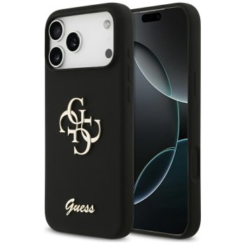 Guess Silicone Big 4G Script Phone Case Cover iPhone 17 Pro Max - Black