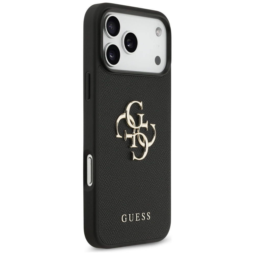 Guess Grained Big 4G & Classic Logo Phone Case Cover iPhone 17 Pro Max - black (2)