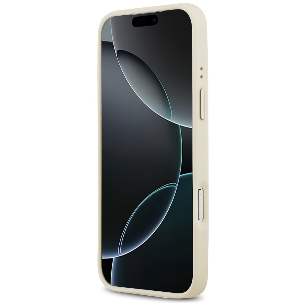 Guess Grained Strass Logo MagSafe Phone Case Cover iPhone 17 Pro Max - beige (3)