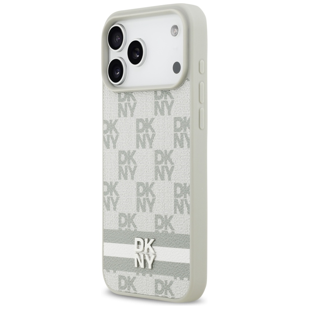 DKNY Checkered with Printed Stripes Phone Case Cover iPhone 17 Pro Max - Beige (0)
