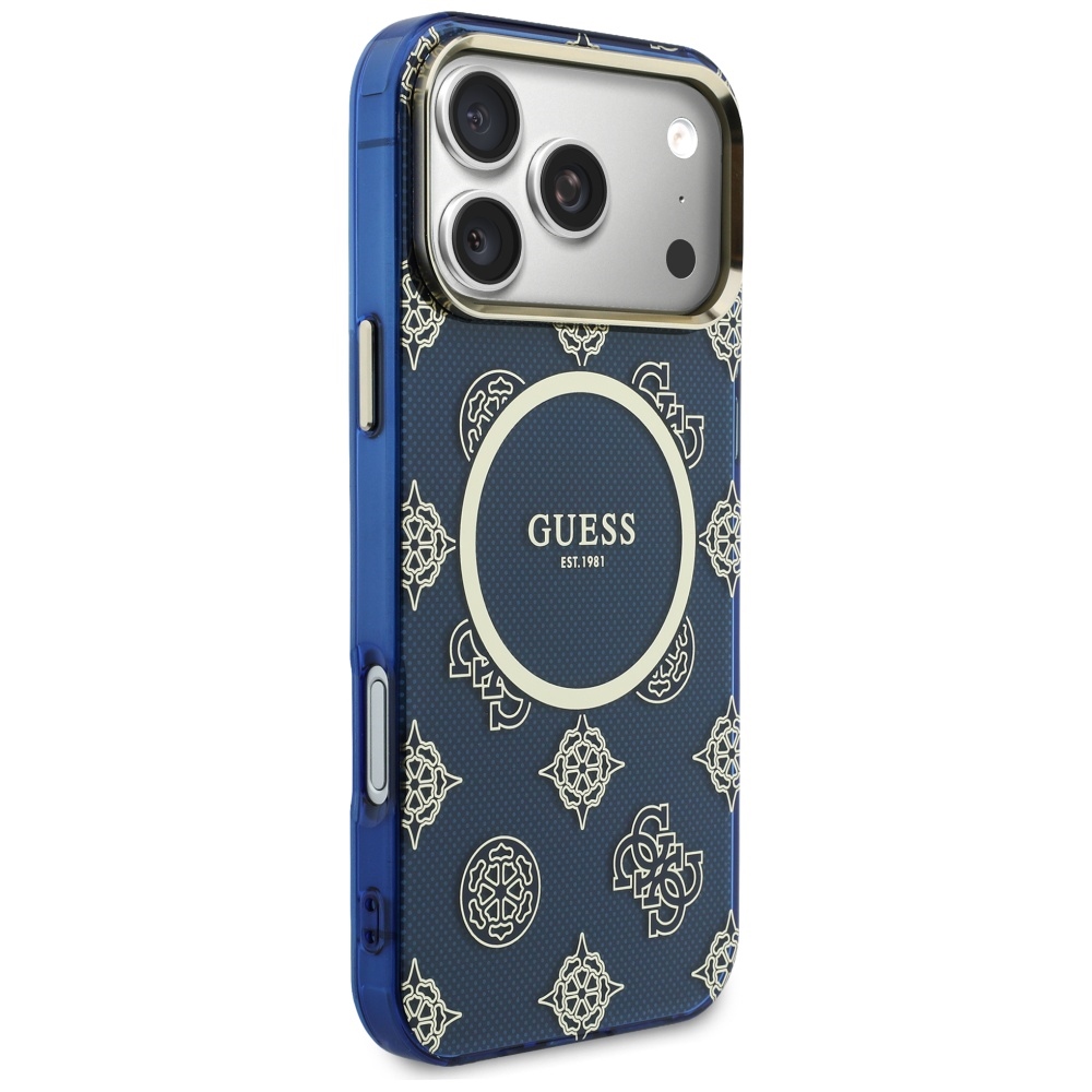 Guess IML Peony Dot MagSafe Phone Case Cover iPhone 17 Pro Max - Blue (2)